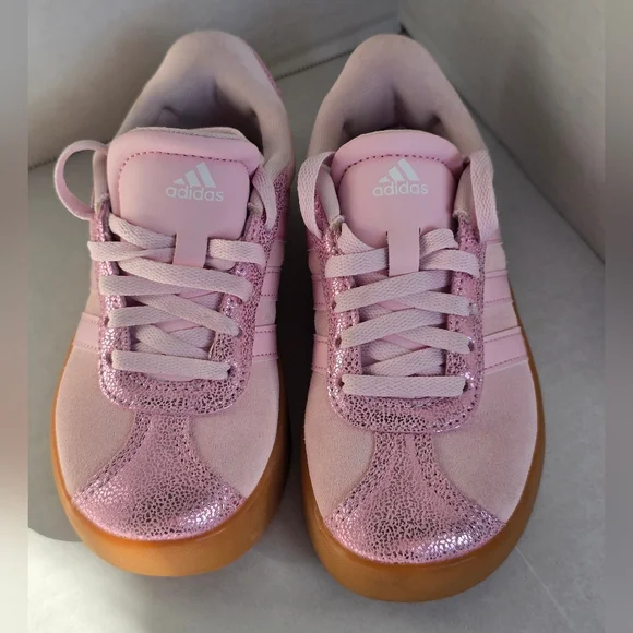 Adidas VL 3.0 Court Pink Sneakers with Gum Sole 11.5C Toddlers - Picture 5 of 8
